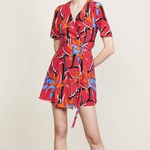 Diane Von Furstenberg mini wrap dress pink size 2